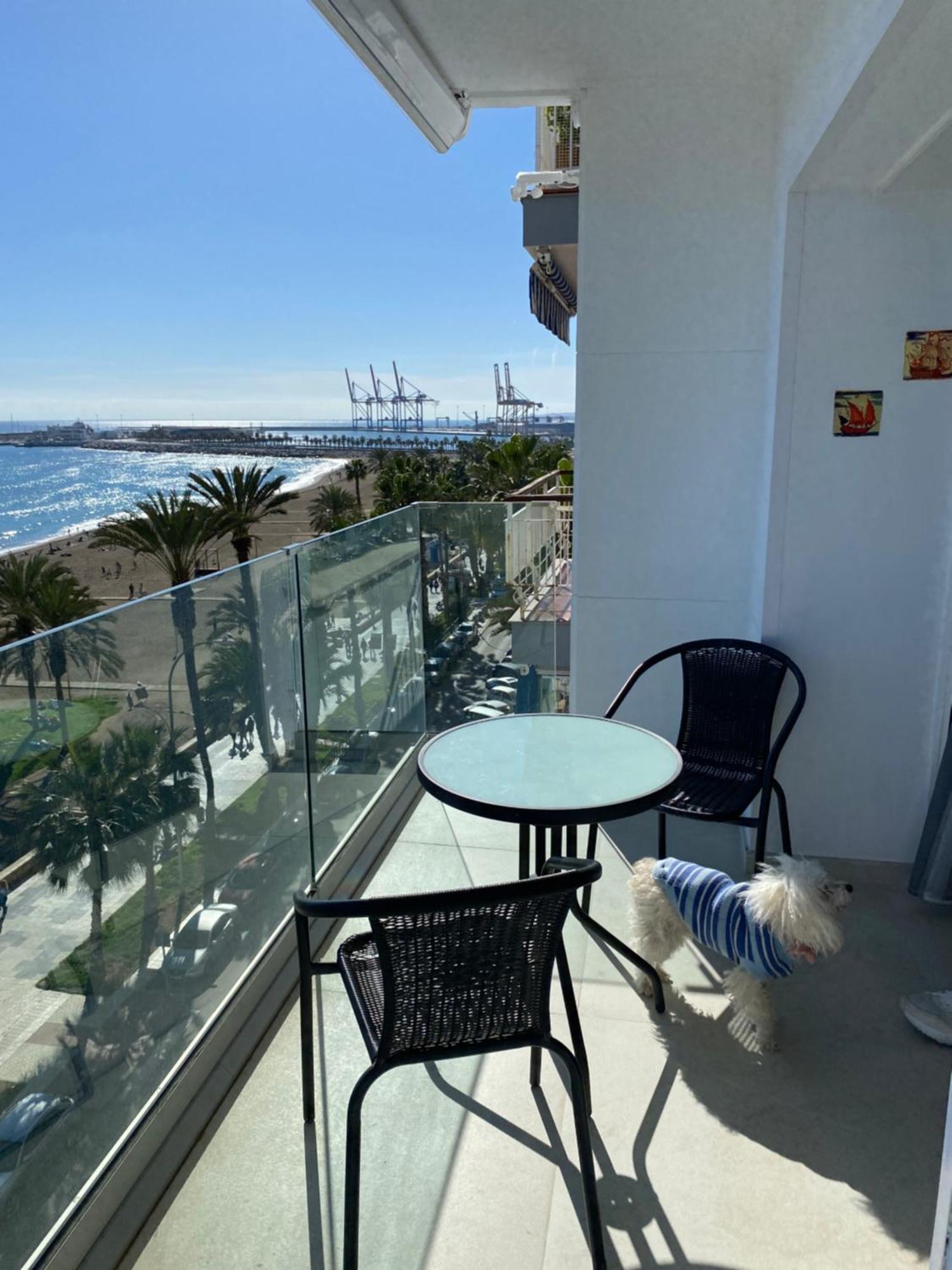 Playa Malagueta Vistas Frontal Al Mar Con Dos Dormitorios Málaga Dış mekan fotoğraf